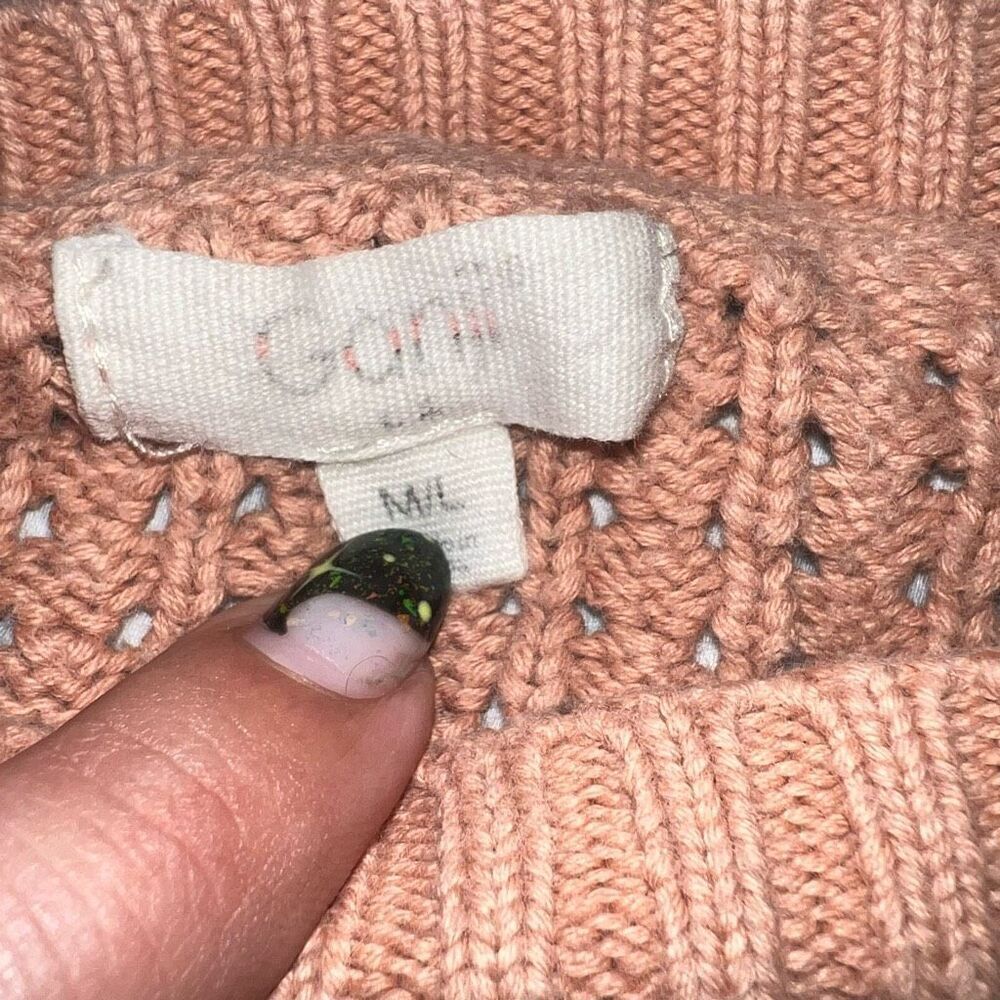 Gonji sweater nude pink dusty rose cropped heavy sweater size L - Picture 4 of 4